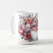 Kabouter met harten en bloemen keramische mok (Voorkant links)