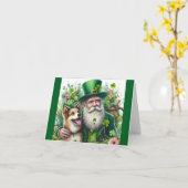 Kabouter Met Hond Wenskaart Kaart (Gele Bloem)