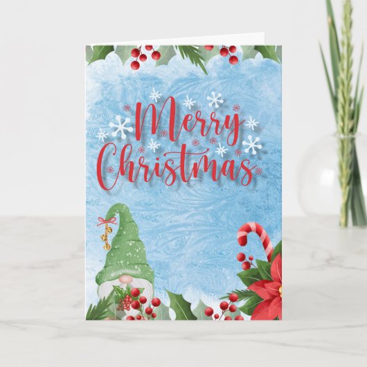 Kabouter met Kerstfeestvreugde Feestdagen Kaart (Voorkant)