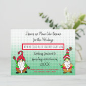 Kabouter met Kerstmis, Sociale Afstand Houdende Fe Feestdagenkaart (Staand voorkant)