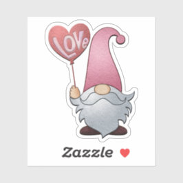 Kabouter met Liefde Hart Ballon - Valentijnsticker Sticker