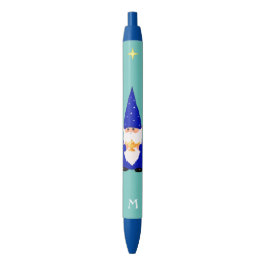 Kabouter met magische lamp en monogram zwarte inkt pen