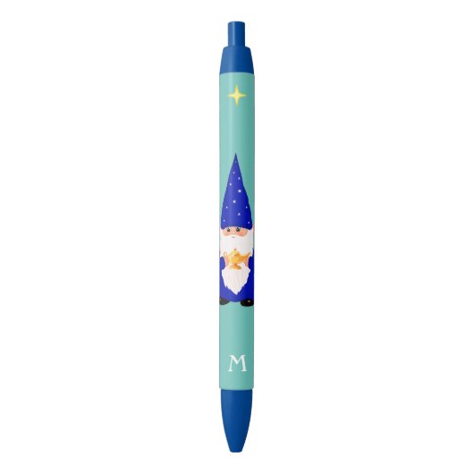 Kabouter met magische lamp en monogram Zwarte inkt Pen (Voorkant Verticaal)