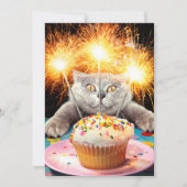 Kabouter Met Vuurwerk Cupcake Kaart (Voorkant)