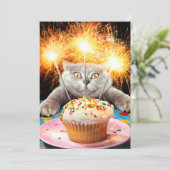 Kabouter Met Vuurwerk Cupcake Kaart (Staand voorkant)