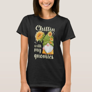 Kabouter met zonnebloem lente motief met tuinkabou t-shirt