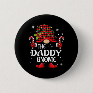 Kabouter papa bijpassende kerst Pjs voor familie  Ronde Button 5,7 Cm
