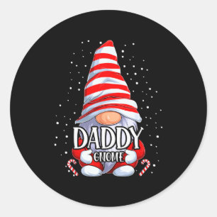 Kabouter papa kerstpyjama bijpassende gezinsgroep ronde sticker