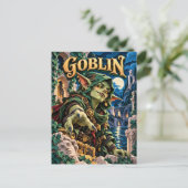 Kabouter, papier gesneden monster briefkaart (Staand voorkant)