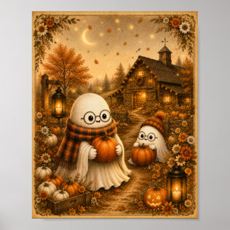 Kabouter Pompoenveld Kunstprint Poster