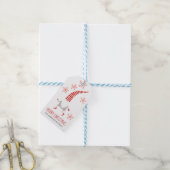 Kabouter Prettig Kerstfeest En Sneeuwvlokken Cadeaulabel (Met Touw)