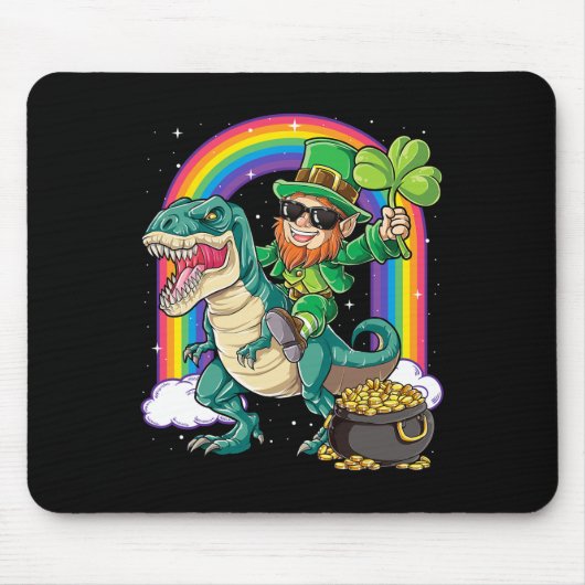 Kabouter Ridding Dinosaurus St. Patrick's Dag Jong Muismat (Voorkant)