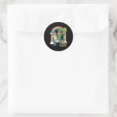 Kabouter Ridding Dinosaurus St. Patrick's Dag Jong Ronde Sticker (Tas)