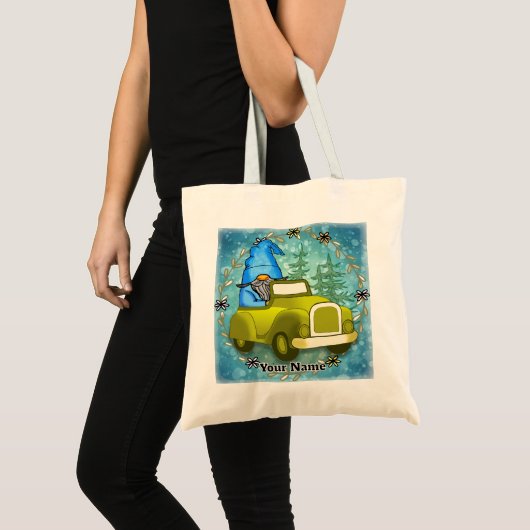 Kabouter rijdt in auto tote bag (Voorkant (product))