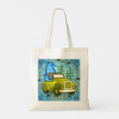 Kabouter rijdt in auto tote bag (Achterkant)