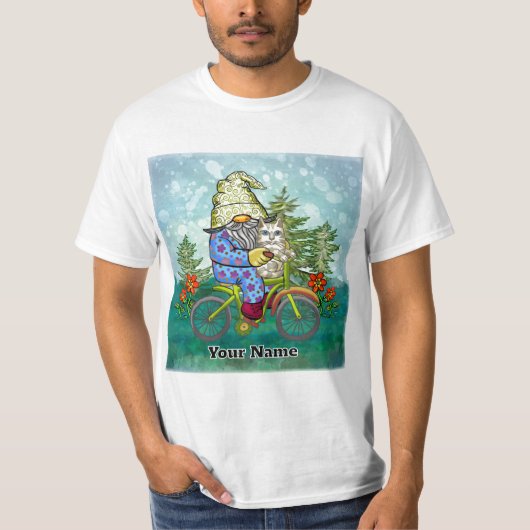 Kabouter rijdt op fiets t-shirt (Voorkant)