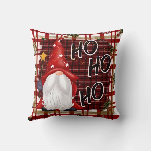 Kabouter Santa Worpkussen Kussen (Achterkant)