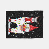 Kabouter Sinterklaas rijdt op lama rendier kerstve Fleece Deken (Voorkant (Horizontaal))