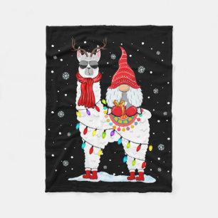 Kabouter Sinterklaas rijdt op lama rendier kerstve Fleece Deken