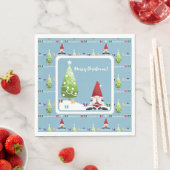 Kabouter Sinterklaas voor Kerst Papieren Bord Servet (Insitu)