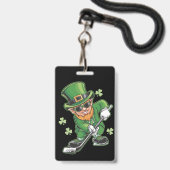 Kabouter speelt hockey St. Patrick's Day Iers Badge (Voorzijde met lanyard)
