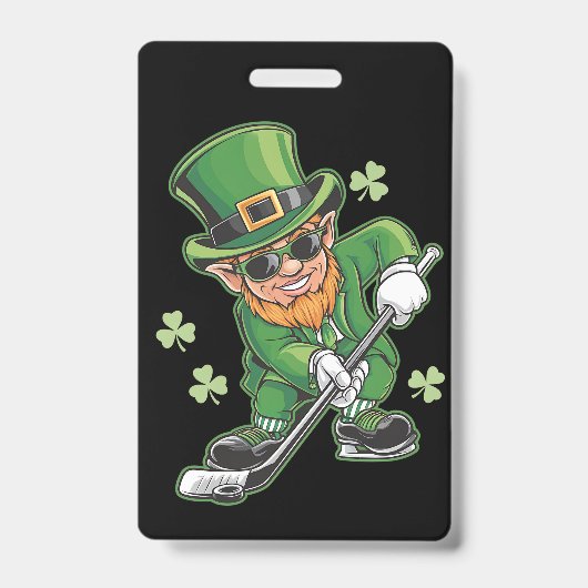 Kabouter speelt hockey St. Patrick's Day Iers Badge (Voorzijde)