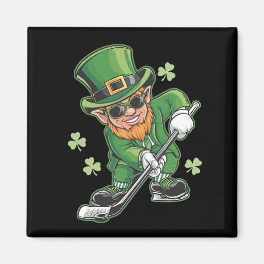 Kabouter speelt hockey St. Patrick's Day Iers Magneet (Voorkant)
