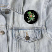 Kabouter speelt hockey St. Patrick's Day Iers Ronde Button 5,7 Cm (In situ)