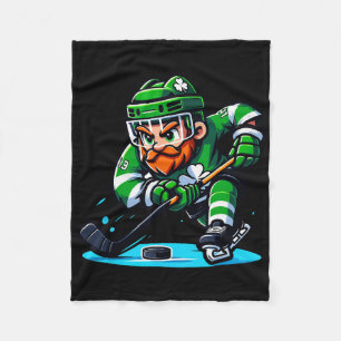 Kabouter speelt hockey St. Patrick's Day-sport Fleece Deken