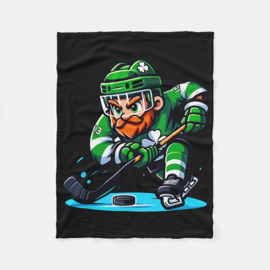 Kabouter speelt hockey St. Patrick's Day-sport Fleece Deken (Voorkant)