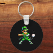 Kabouter speelt honkbal St. Patrick's Day sport Sleutelhanger (Voorkant)