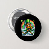 Kabouter speelt ijshockey St. Patrick's Day Ronde Button 5,7 Cm (Voorkant /achterkant)