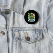 Kabouter speelt ijshockey St. Patrick's Day Ronde Button 5,7 Cm (In situ)