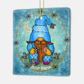 Kabouter speelt jacks  keramisch ornament (Links)