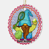 Kabouter speelt tennis  keramisch ornament (Links)