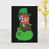 Kabouter speelt videospel St. Patrick's Day gamer Kaart (Gele Bloem)