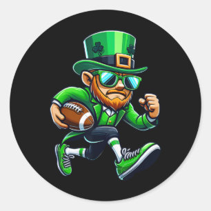 Kabouter speelt voetbal St. Patrick's Day sport vo Ronde Sticker