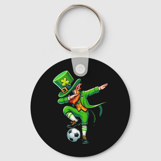 Kabouter speelt voetbal St. Patrick's Day sport vo Sleutelhanger (Voorkant)