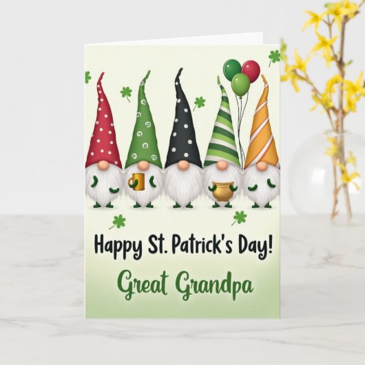 Kabouter St. Patrick Dag Oud-oudopa Kaart (Gele Bloem)