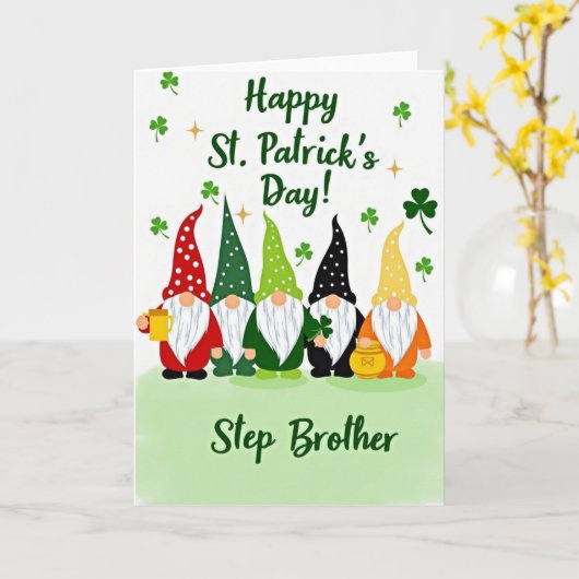 Kabouter St. Patrick Dag Stiefbroer kaart (Gele Bloem)