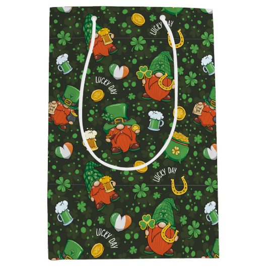 Kabouter St. Patrick's Day-cadeaupapier Medium Cadeauzakje (Voorkant)