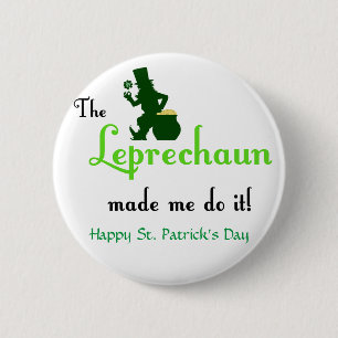 Kabouter St. Patrick's Day-knoppen Ronde Button 5,7 Cm