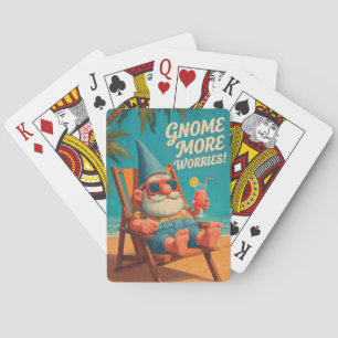 Kabouter strandvakantie ontwerp in vintage stijl pokerkaarten