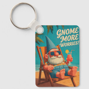 Kabouter strandvakantie ontwerp in vintage stijl sleutelhanger