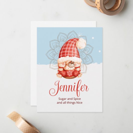 Kabouter Suiker en Kruid Notitiekaart Notitiekaartje (Voorkant / Achterkant in situ)