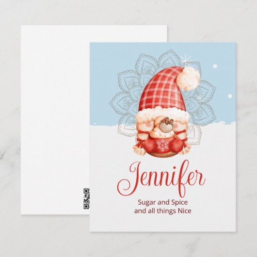 Kabouter Suiker en Kruid Notitiekaart Notitiekaartje (Voorkant / Achterkant)