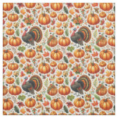 Kabouter Turkije en Pompoen Patroon Stof (Swatch)