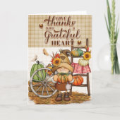 Kabouter uit het land geeft dank met een dankbaar kaart (Voorkant)