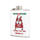 Kabouter voor de feestdagen op een heupfles (Links)