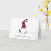 Kabouter voor de feestdagen Scandinavisch ontwerp Kaart (Gele Bloem)